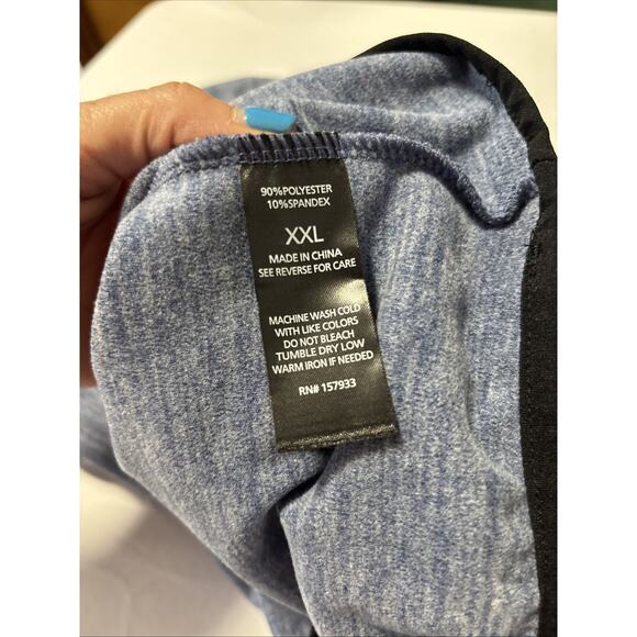 Smith & Eagle Men's XXL Quarter Zip Blue Marled Fleece Pull Over Athleisure Gym - Picture 4 of 7